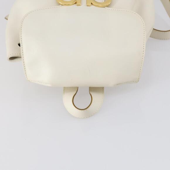 Salvatore Ferragamo Backpack Leather White Gold Auth 154163 main image 12